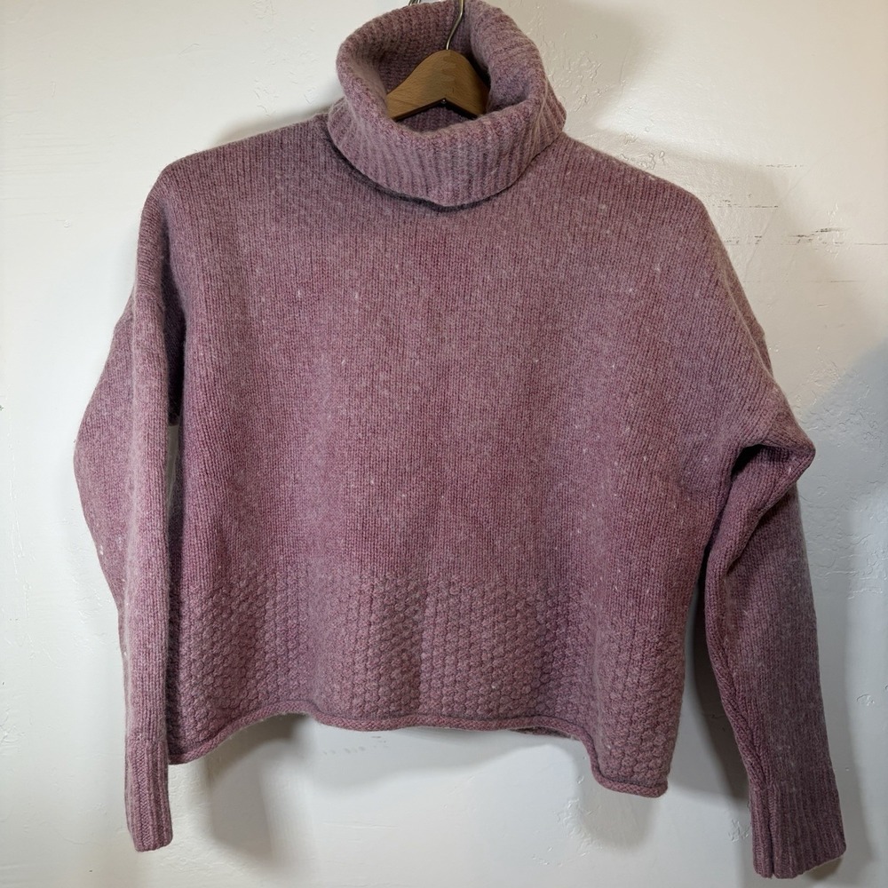 Madewell Purple Mauve Merino Wool Blend Women's XS Turtleneck Sweater